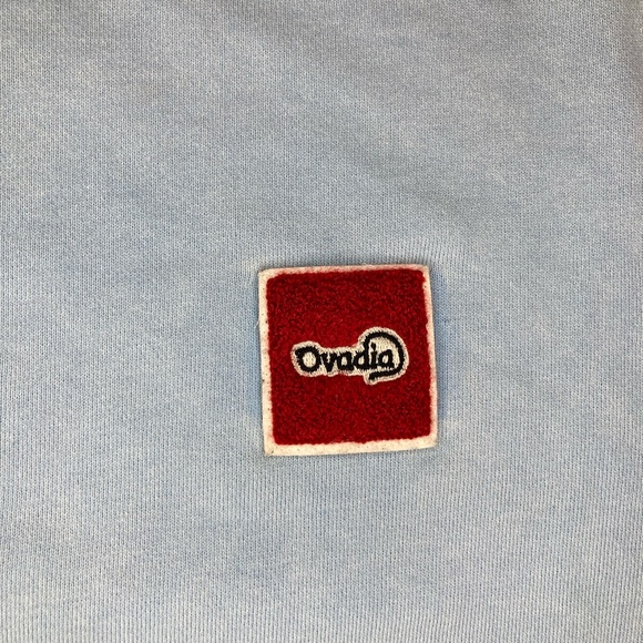 Ovadia & Sons NY Reverse Weave Crewneck Sweatshirt Mens Light Blue RARE Sample - Picture 2 of 6